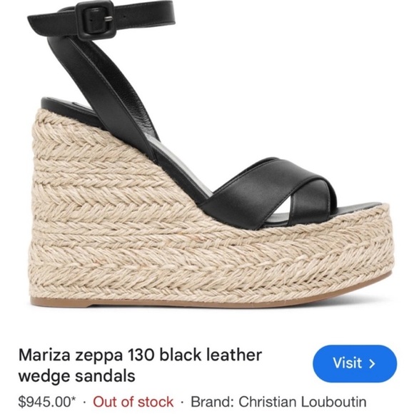 Christian Louboutin Mariza 130
black leather wedges RETAIL 945 - Picture 2 of 10